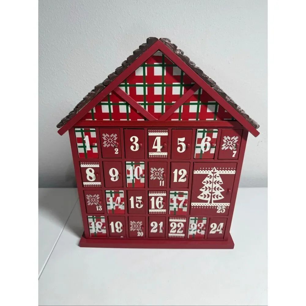 Rare Red Wood Surprise Advent Christmas Calendar